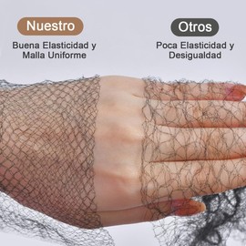 100pzs Red para Cabello, Red de Pelo Tejida,Gorros Malla cofias desechable,Malla Elástica invisible para Mujer. Adecuado para Bailarinas de Ballet, Redecillas de Cocina y Cobertores de Pelo de Danza