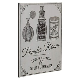 Premier Housewares 2800765 Powder Room Wall Plaque - Grey 1x20x25 cm