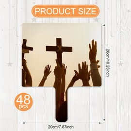 Amyhill 48 Pieces Blank Church Fans Plastic Hand Fan Handheld Fans Set Dry Erase Paddles Blank Photo Fans Double Sided Fans for Parties DIY Crafting and Painting Office Meeting