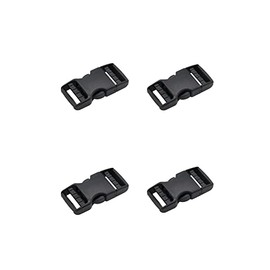 The Bead Shop Plastic Side Release Buckle Clip for Luggage, Rucksack/Back Pack, Webbing Strap (20mm - 4 pack, Black)