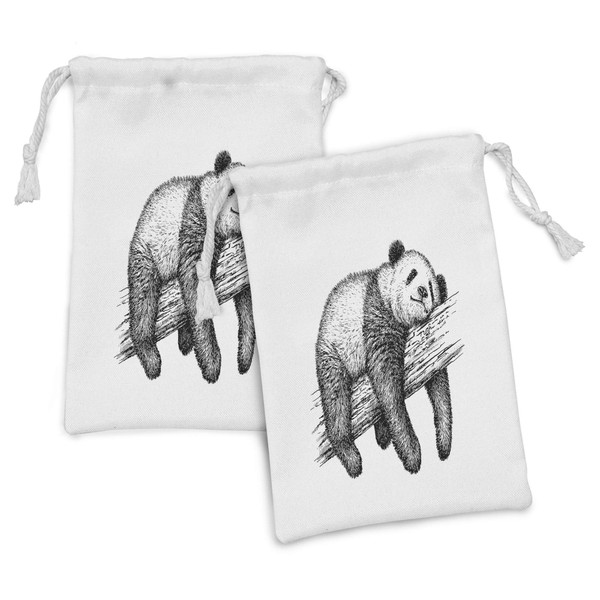Lunarable Black and White Fabric Pouch Set of 2, Giant
