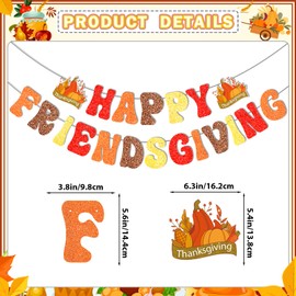 Happy Friendsgiving Banner Thanksgiving Banner for Friendsgiving Party Decorations Friendsgiving Decorations Thanksgiving Party Decorations Thanksgiving Decorations Glitter