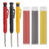 Gegong 3 Pieces Solid Carpenter Pencil with 21 Refill Built-in