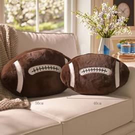 Yhoelata Plush American Football Seat Cushion, Fluffy Football Cushion, Rugby Football Decoration, Creative Room Decoration for Children's Room, Football Gifts for Boys and Fans, 40 cm