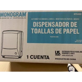 Monogram Bathroom Paper Towel Dispenser Wall Mount Hands Free Touchless Key Black (NEW)