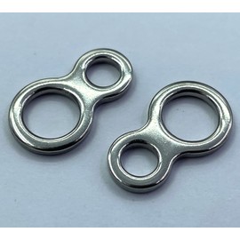 Cheerouters Heavy Duty Stainless Steel Smooth Solid Rings Forged Unbreakable Figure 8 Shape Rings Jigging Saltwater Fishing Assist Hooks Fishing Accessories Fish Tackle Swivel Connector 50/Pack (S#)