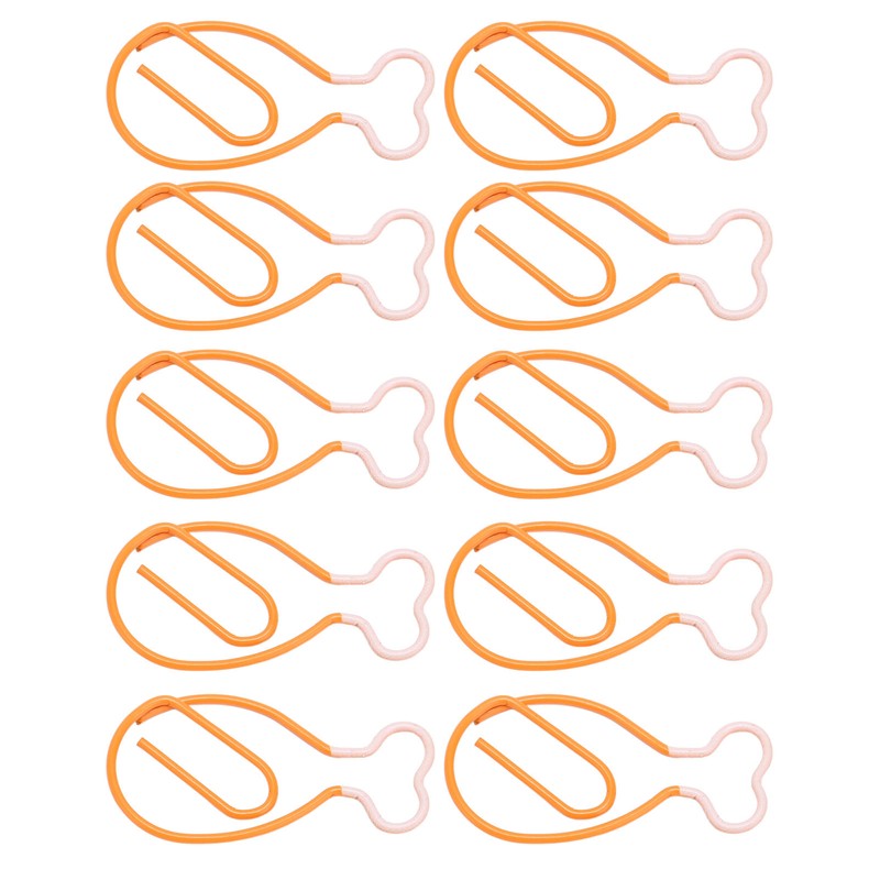 100Pcs Metal Paperclips Cute Chicken Leg Shape Electroplating Rustproof Portable