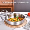 DELARLO Tri-Ply Stainless Steel 3QT Saute Pan With Lid, 12