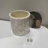 UMEONEVE Luxury White Mother Pearl Storage Jar with Silver Metal