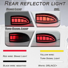 GEEGEETOP LED Rear Reflector Bumper Fog Light Assembly Accessories kit for Lexus 2006-2012 Gen2 IS IS250 IS300 IS350,Turn Signal Light & Brake Light & DRL,Replace OEM Reflector Bumper Trim (SMOKED)