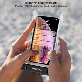 Rynapac 4Pack Large Waterproof Phone Pouch Bag - 8.5-inch Universal Size Orange