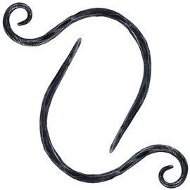 BEGINS Hand-Forged 2-Pack 8-Inch Plant Hangers Outdoor and Indoor - Heavy Duty Wall Mounted Hanging Brackets for Flower Pots, Wind Chimes, Solar Lanterns, Garden Decor (Arcuate, 8 inch)
