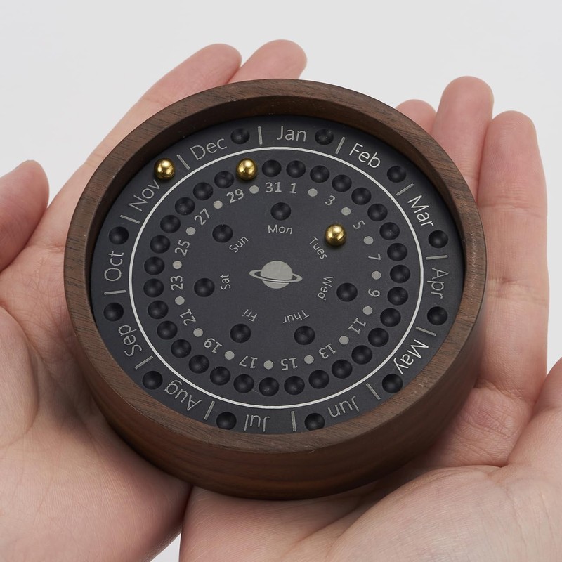 Narica Chaya Sangyo 869-100 Perpetual Calendar, Walnut