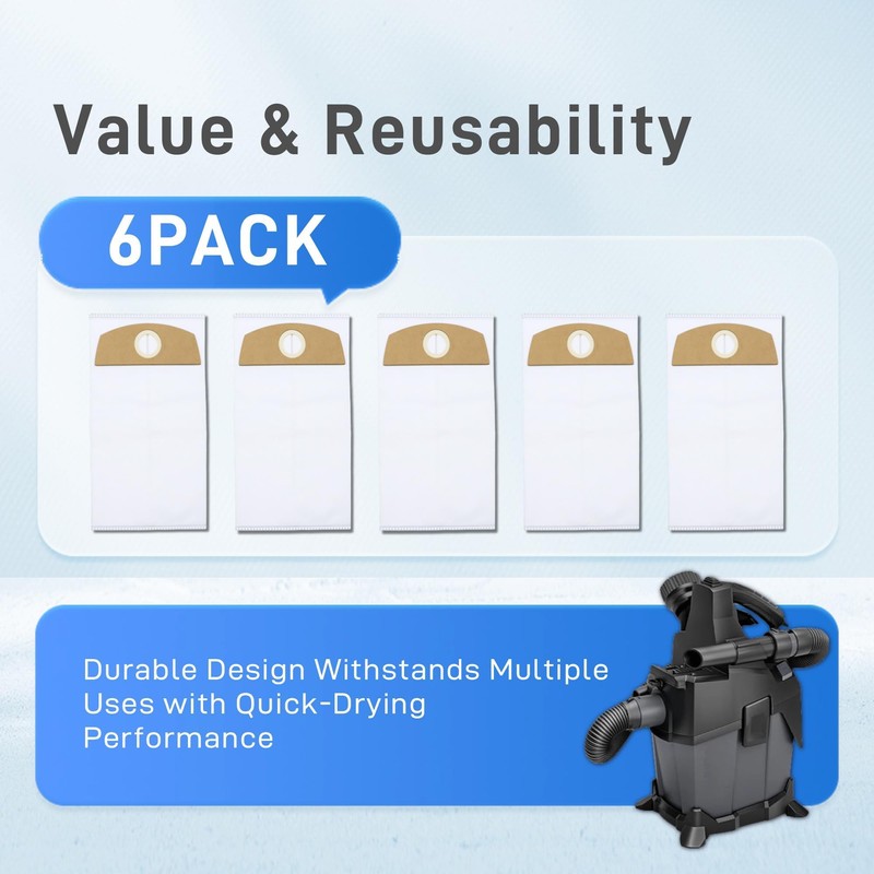 Hxszk 6-Pack Wet/Dry Fleece Dust Bags - Compatible with FLEX