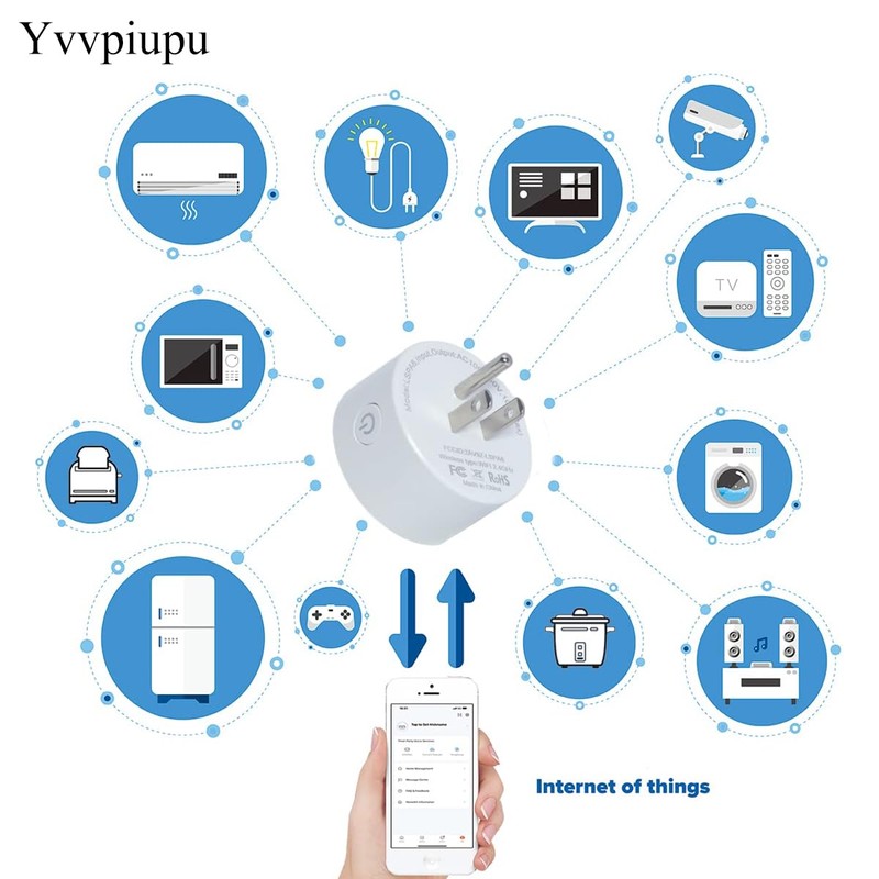 Wi-Fi Plug with Alexa/Google Home/Smart Life, Smart Home Hub, Timer,