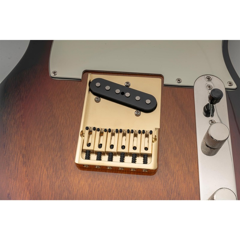 Musiclily Ultra 2-1/8 inch Brass Heavy Duty Asymmetric Telecaster Bridge