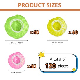 Cragmut Pack of 120 Food Covers with Elastic Band, Colourful Elastic Food Storage Bags, Reusable Dust Cover for Vegetables, Fresh Protection