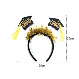 Graduation Decorations Hat Headband - 1Pcs Class of 2024 Party Headband Glitter Sequins Star Mini Grad Cap Headbands Mens Hair Band Hair Accessories for Women Graduation Birthday Party Supplies