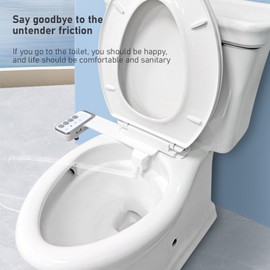 Bidet Attachment for Toilet, Non-Electric Fresh Water Spray, Foldable Dual Nozzles for Front & Rear Wash, Self-Cleaning Nozzle, Adjustable Water Pressure – Silver