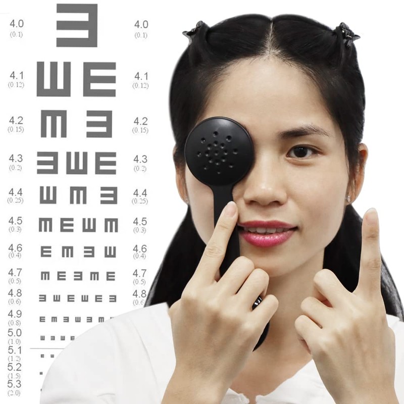 2 Pcs Dual-use Black Handheld Eye Occluder Plastic Vision Optics