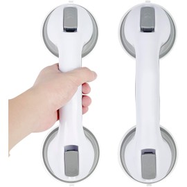 maseyboc 2 pcs Grab Bars, Suction Grab Bars for Showers and Bathtubs, Shower Handle Grab Bars Bathroom Safety Handles for Seniors, No Drill Installation, Heavy-Duty Grip for Bathroom Use