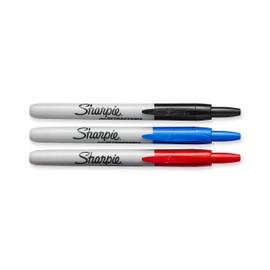 Sharpie Retractable Permanent Markers, Fine Point, Assorted Colors, 3 Count