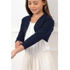 Bolerose Girls 3/4 Sleeve Kids Formal Bolero Shrug, midnight blue