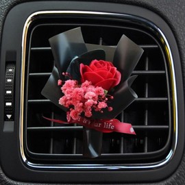 Black Fresh Flowers Mini Dried Flowers Bouquet for Car Air Vent Clips,Air Outlet Perfume Decoration, Car Air Fresheners Interior Accessories,Automotive Air Fresheners