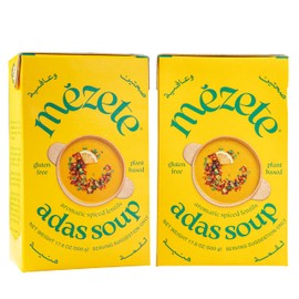 Mezete Traditional Middle Eastern Soup | Adas Lentil Soup | Plant-Based | All-Natural | Gluten-Free | Prepared Soup | Enriched with Aromatic Spices | 390g (Pack of 2)