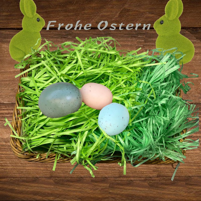 200 g Easter Grass Two Different Green Easter Nest Filling
