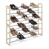 Whitmor 3 Tier Expandable Shoe Rack -Stackable - Natural Wood