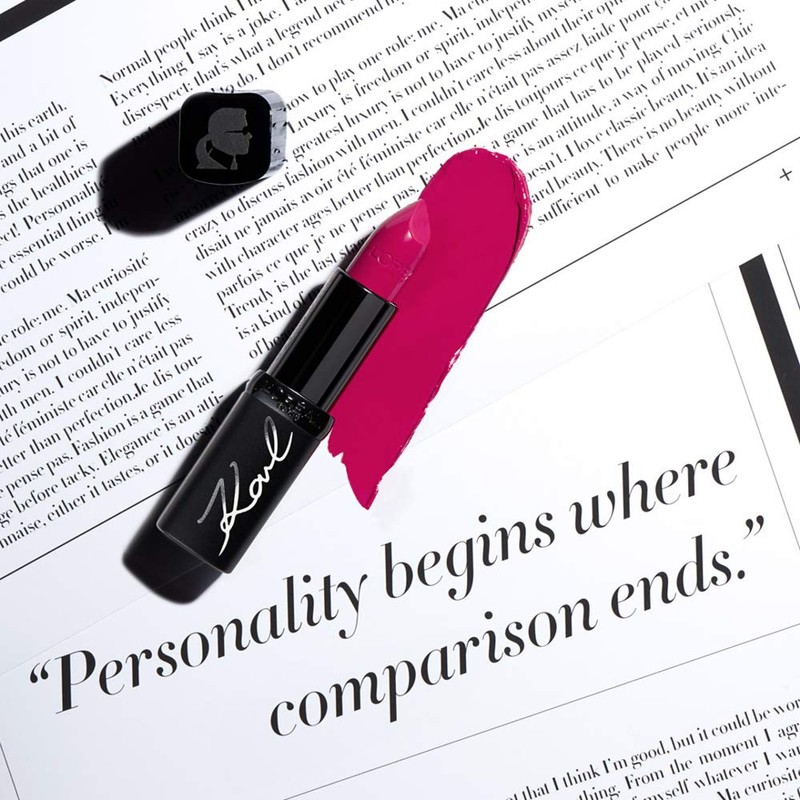 L'Oréal Paris Karl Lagerfeld Contrasted Lipstick in Rocky Dark Red