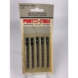 PORTER-CABLE Porter Cable Universal Jig Saw Blades 1 Pkg of 5 6 TPI Model 12503 NOS Unopened