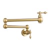 RALANDA Brass Pot Filler Faucet Gold, Dual Valve Wall Mount