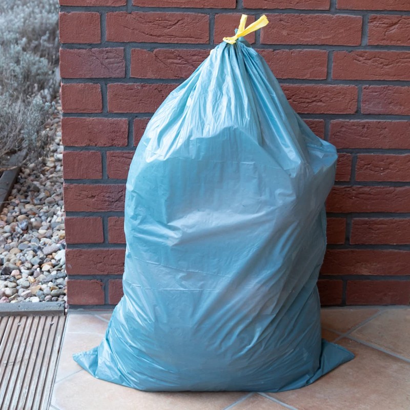120 L Blue Bin Liners with Drawstring (120 L, Blue,