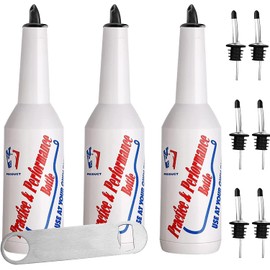 Flair Bottles Practice Set of 3 Bartender Practice Bottle 25oz/750ml Flair Bartending Kit Performance Training Bar Liquor White Decorative Shaker for Bar Pub Wine Cocktail