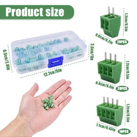 Funmo Pack of 50 PCB Screw Terminals 2.54 mm 0.1 Inch Pitch PCB Mount Screw Terminal Block, 2 Pin / 3 Pin / 4 Pin Screw Terminal Connector for 26-18AWG Cable