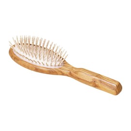 Redecker Maple Pin Oval Wooden Hairbrush with Oiled Olive Wood Handle, 8-1/2-Inches