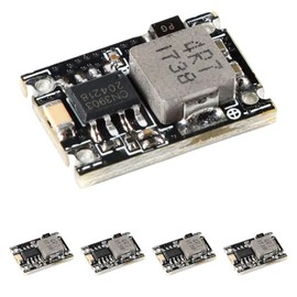 5 Pack Mini Buck Converter Module, 5-30V to 12V Step-Down Voltage Regulator, 3A Max, 96% Efficiency, 17.5x12x4.3mm, Power Supply Module for DIY Electronics