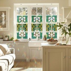 Decorative Celtic Knot Stained Glass Window Film, Celtic Knot Stained Glass Window Film for Bathroom Door Heat Anti UV