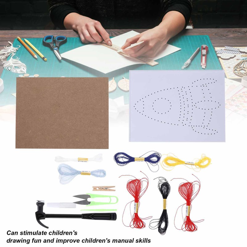 String Art Decorative Colourful DIY Nails Winding Lines Drawing Kit