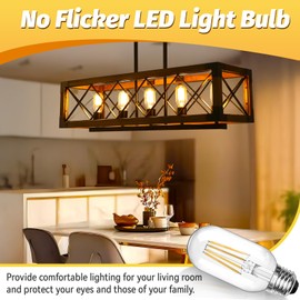 SCNNC Vintage E26 4W LED Edison Bulbs 40W Equivalent 400 Lumens 2700K Warm White CRI90 Tubular T45 LED Bulb Clear Glass 4 Packs for Chandeliers,Pendant,Vanity