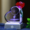 XuanMingyuan Crystal Heart Crystal Roses Valentine's Day Gift Home Decoration