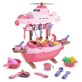 YQOGK Kids Play Kitchen Toys Set, 22Pcs Toddlers Play Kitchen Set,Pretend Play Kitchen Toys Accessories Cooking Toys with Play Pans, Pots, Utensils and Food,Learning Gift for Kids Girls Boys Ages 3-5