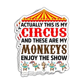 TODOLIA This is My Circus and These are My Monkeys Sticker Funny Parents Parenting Sticker Daycare Service Kindergarten Gift Decoration Graphic Helmet Bumper