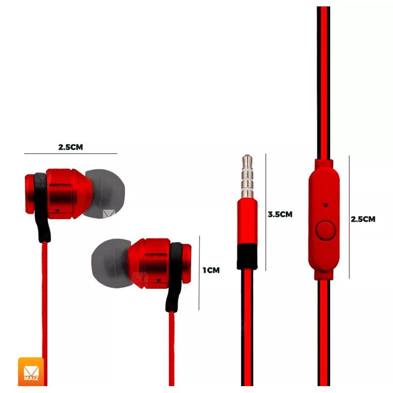 Maíz Audifonos Celular Manos Libres Alambricos In Ear Microfono
