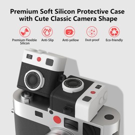 Aircawin for Airpods 4 Case Cover,Cute Camera Cartoon Case for Airpods 4th Generation Case Cover,Premium Silicon Case with Keychain and Cleaing Pen for Wireless Earphones,Headphone Accessories-Black