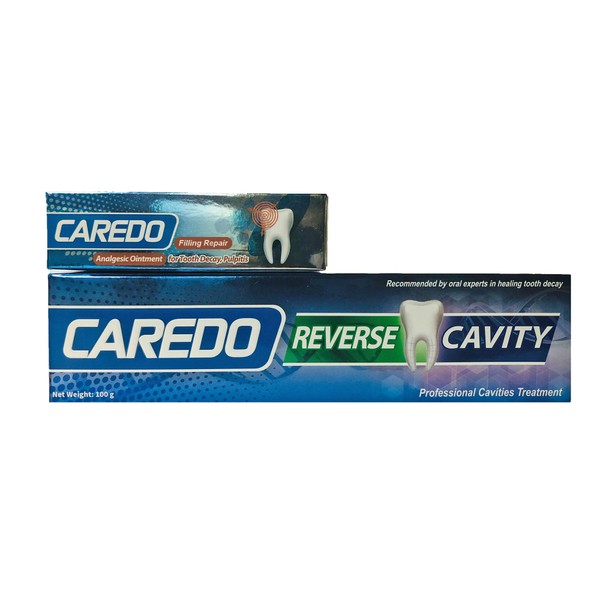 CAREDO Cavity Repair Toothpaste Set for Adults, 16g Pulpitis Ointment for Tooth Decay Pain Repair & 100g Hydroxyapatite Toothpaste for Home Cavity Repair, Cavity Tooth Repair Fluoride Free Toothpaste