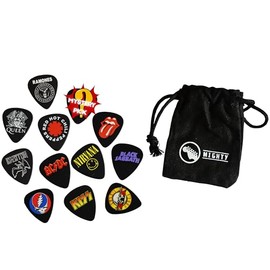 12 x Classic Albums Guitar Pick Set. Guitar Plectrums For Every Guitarist. Double Sided Printing. Picks Sized 0.46, 0.71, 0.81, 0.88, 0.96 And 1.2 mm Included (black)