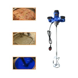 240V 550W Electric Handheld Paint Cement Mortar Mixer Machine with 6 Adjustable Speed, Electric Concrete Mixer Cement Mixer Mortar Plaster Paint Fodder Stirring Tool
